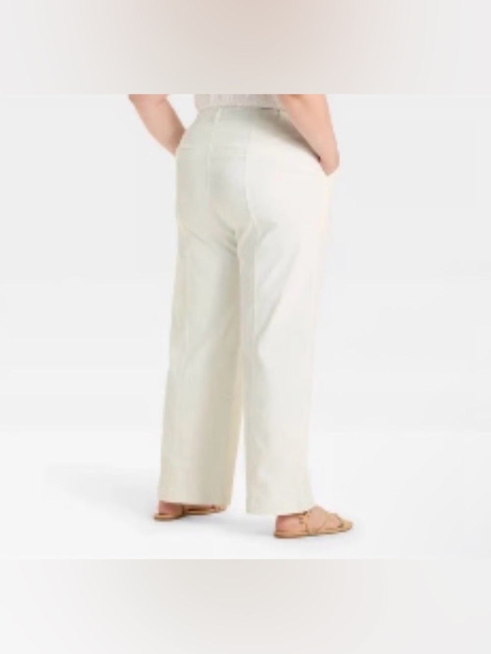 Universal Thread White Straight Leg Pants Size 14 NWT Stretch High Rise Classic - Picture 3 of 8